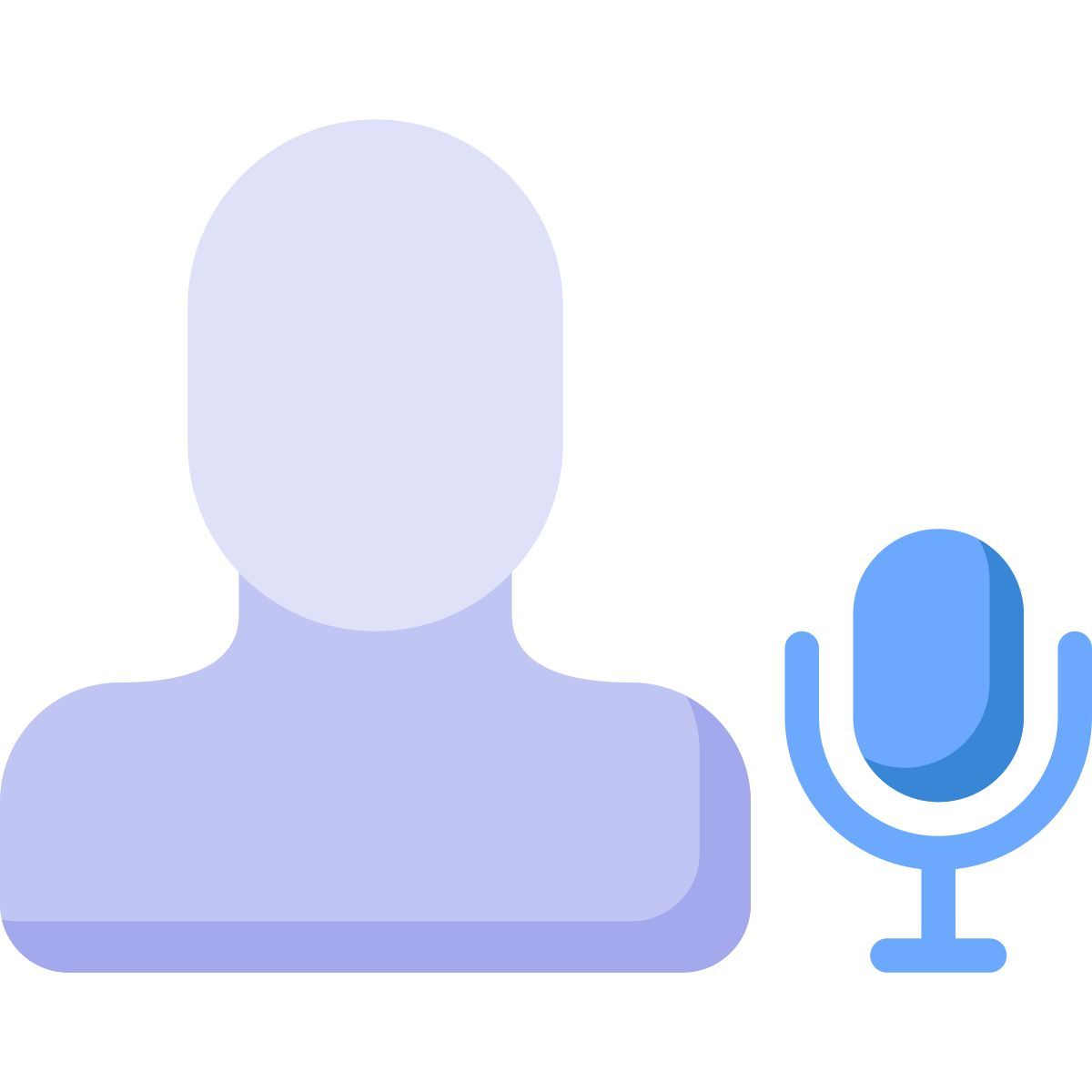 user with microphone icon
