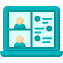 external Group-Chat-online-meeting-flat-berkahicon icon