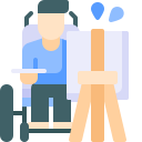 external Paint-disabled-people-activities-flat-berkahicon icon