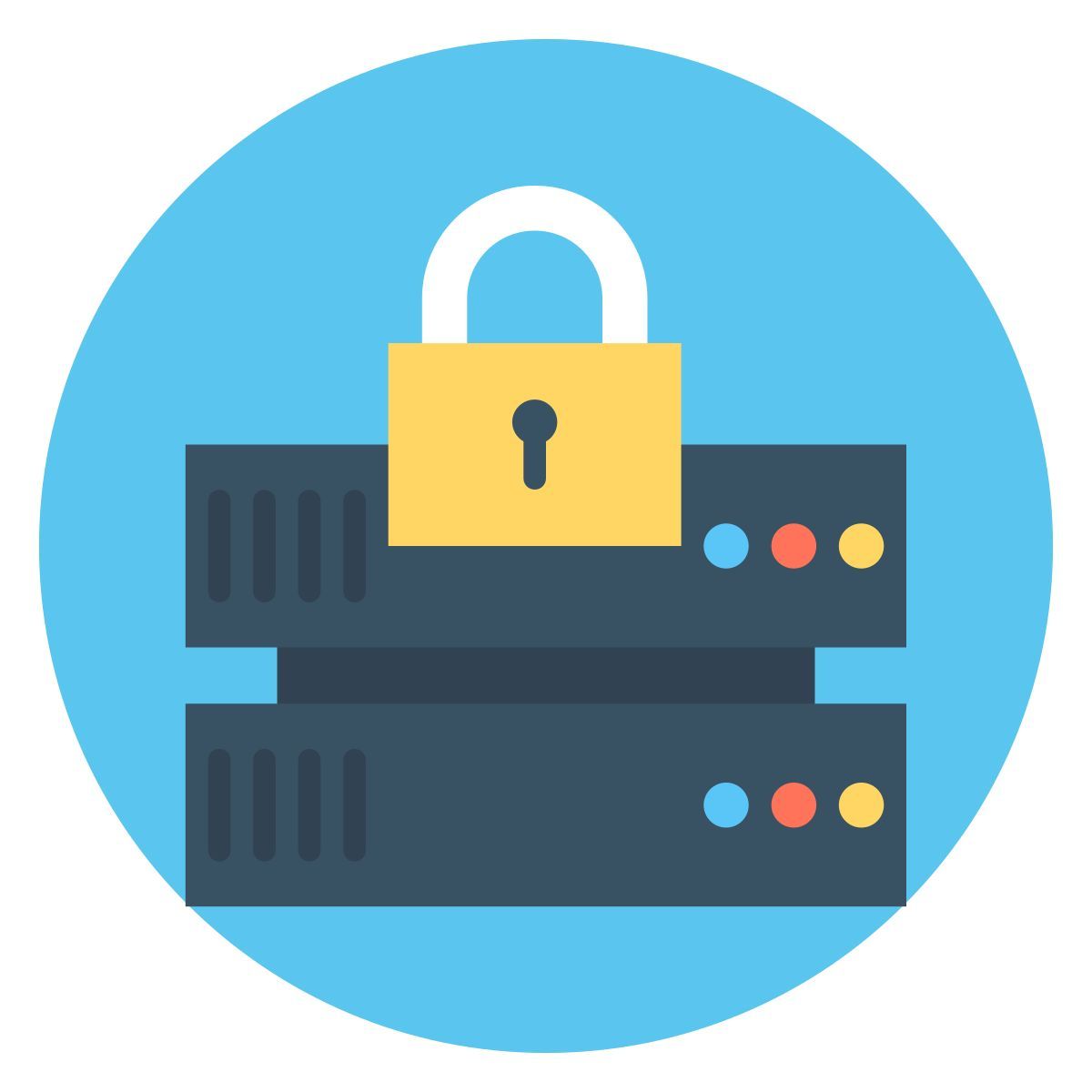 cerchio di design cerchio piatto per server sicurezza esterno data science icon