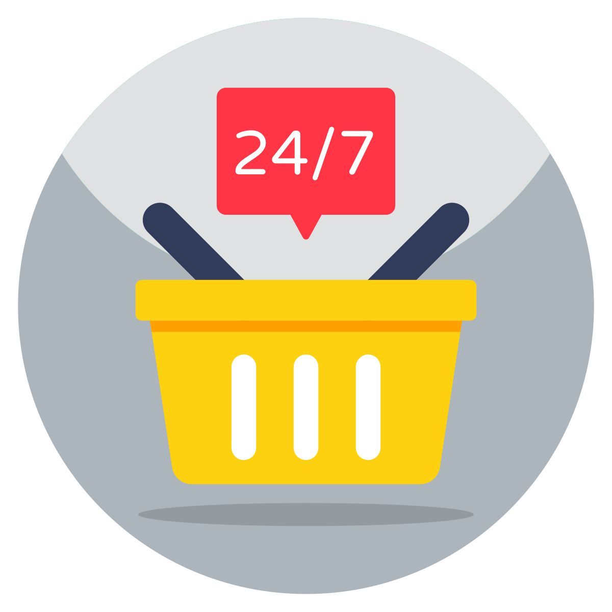24/7hr shopping icon