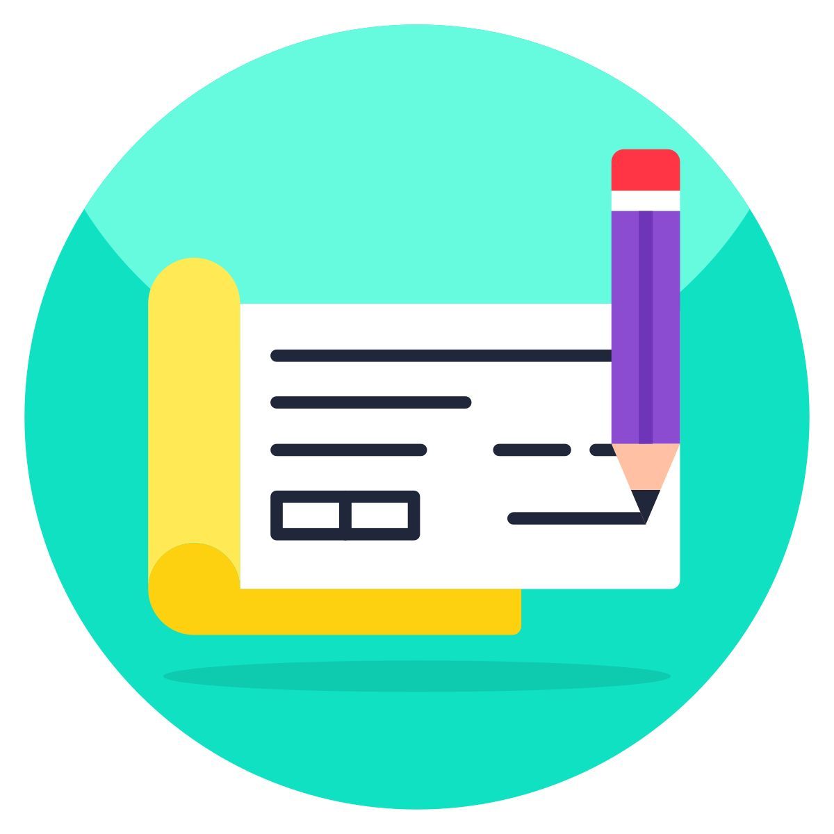 cheque writing icon