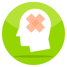 external Brain-Bandage-medical-and-health-care-flat-circular-vectorslab icon