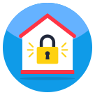 external Locked-Home-interior-flat-circular-vectorslab icon