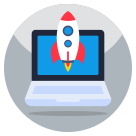 external System-Launch-business-and-management-flat-circular-vectorslab icon