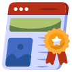 external Awarded-Website-seo-marketing-and-website-flat-concept-vectorslab icon