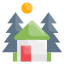 external campsite-camping-flat-design-circle icon