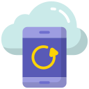 external Cloud-Syncing-cloud-computing-flat-design-circle icon