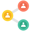 external Sharing-Information-business-flat-design-circle icon