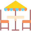 external Umbrella-cafe-flat-design-circle icon