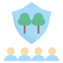 external community-sustainable-forest-management-flat-flat-geotatah icon