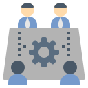 external meeting-business-collaboration-flat-flat-geotatah icon
