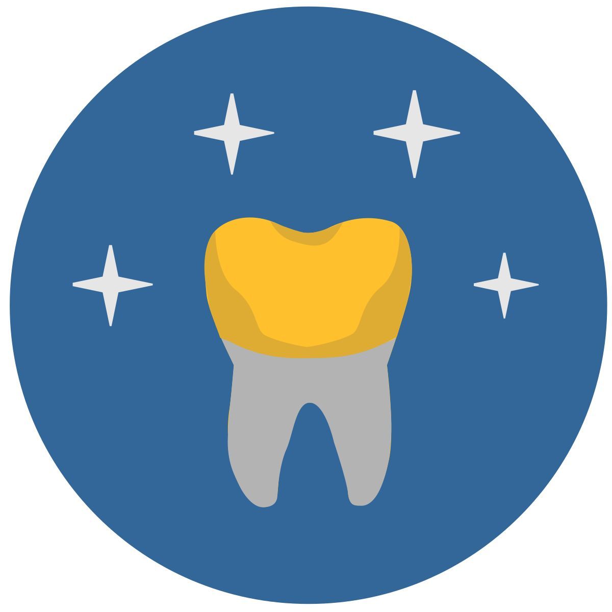 gold dental crown icon