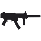 external gun-automatic-weapon-for-swat-police-flat-icons-inmotus-design-5 icon