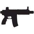external gun-automatic-weapon-for-swat-police-flat-icons-inmotus-design icon
