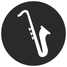 external label-saxophone-flat-icons-inmotus-design icon