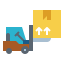 external forklift-delivery-package-flat-icons-pack-pongsakorn-tan icon