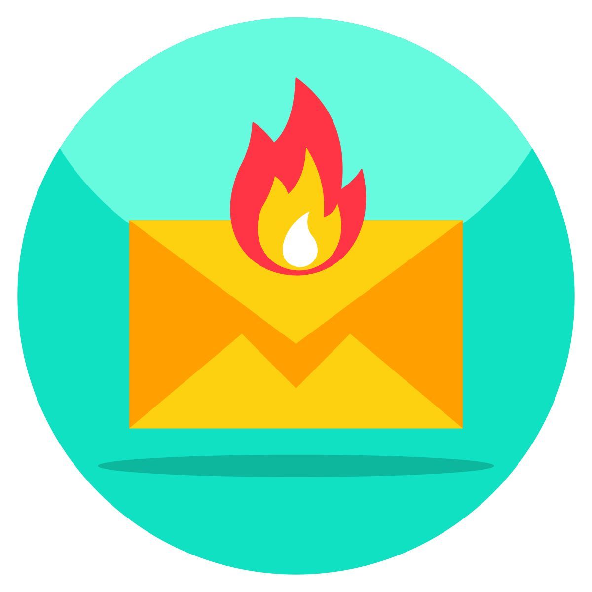 burning mail icon