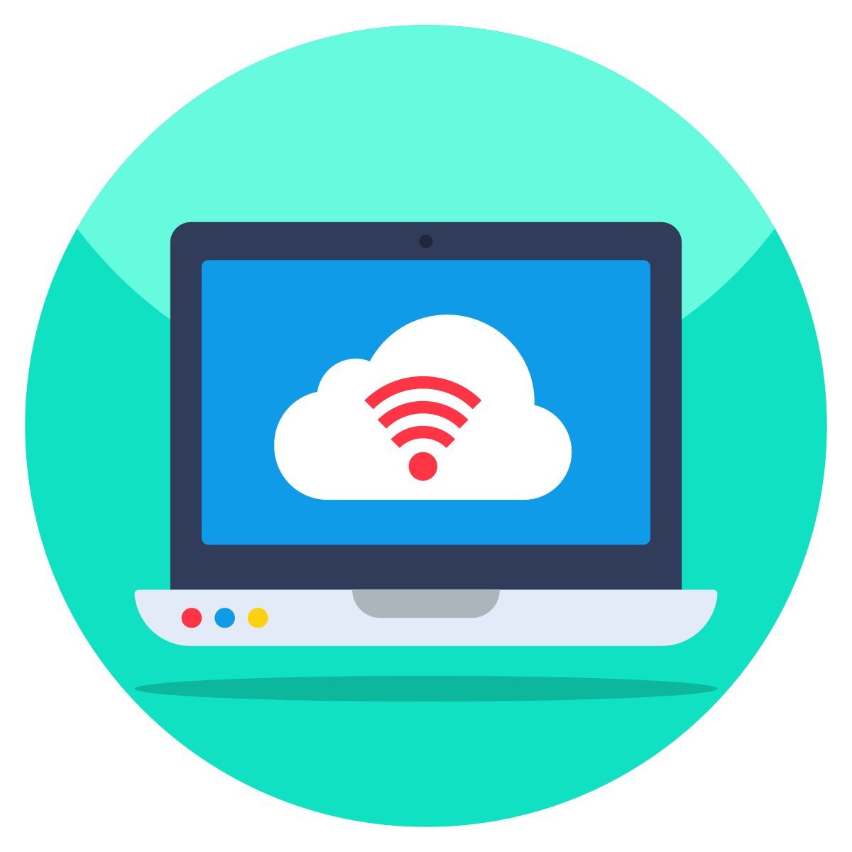 cloud connected laptop icon