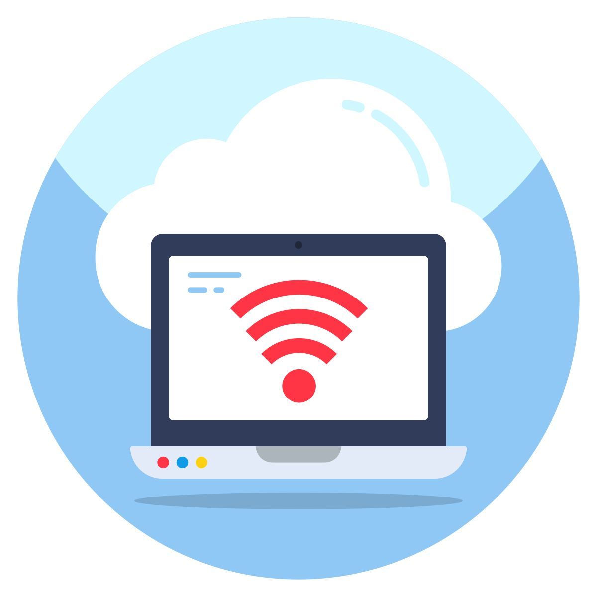 cloud connected laptop icon