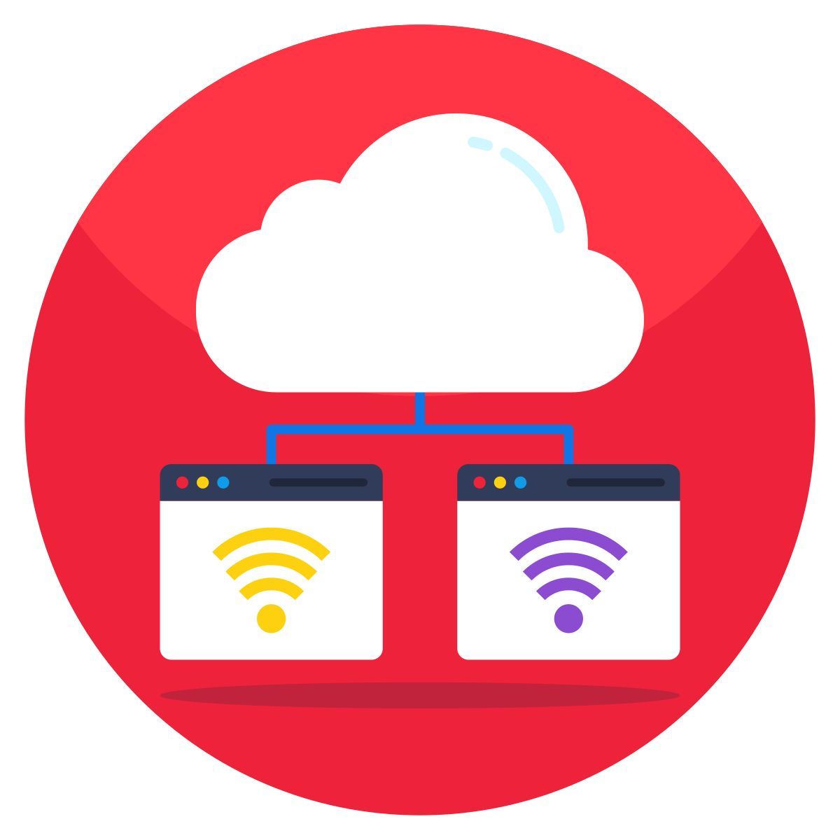 réseau internet en nuage icon