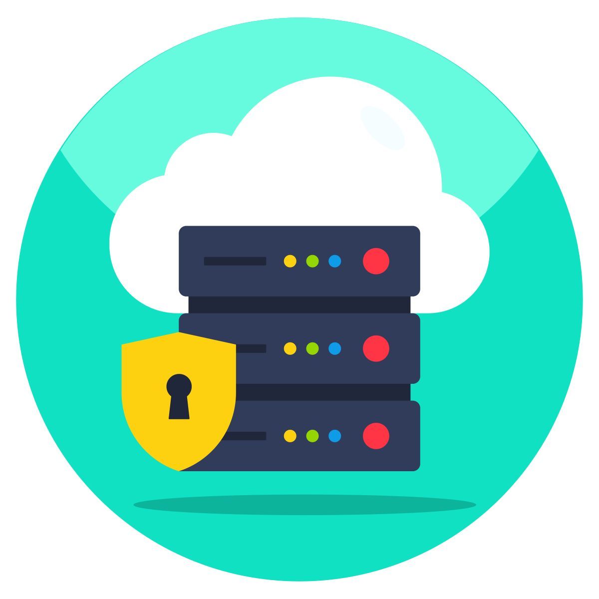sicurezza del server cloud icon