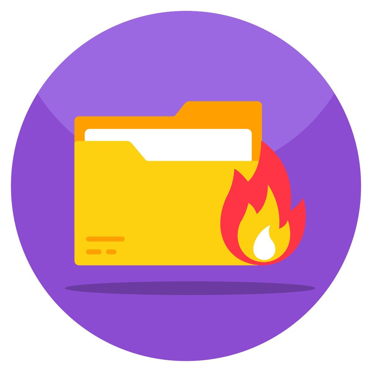folder burning icon
