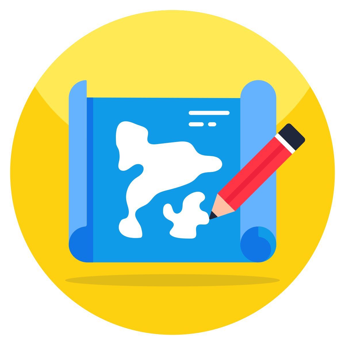 map sketching icon