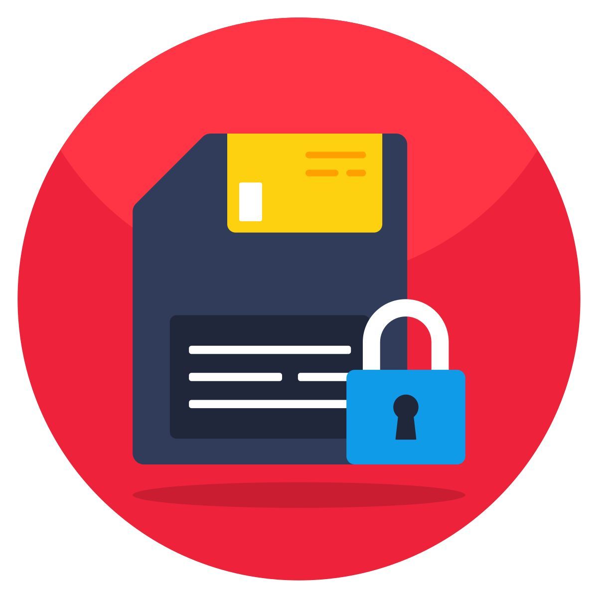 secure floppy disk icon