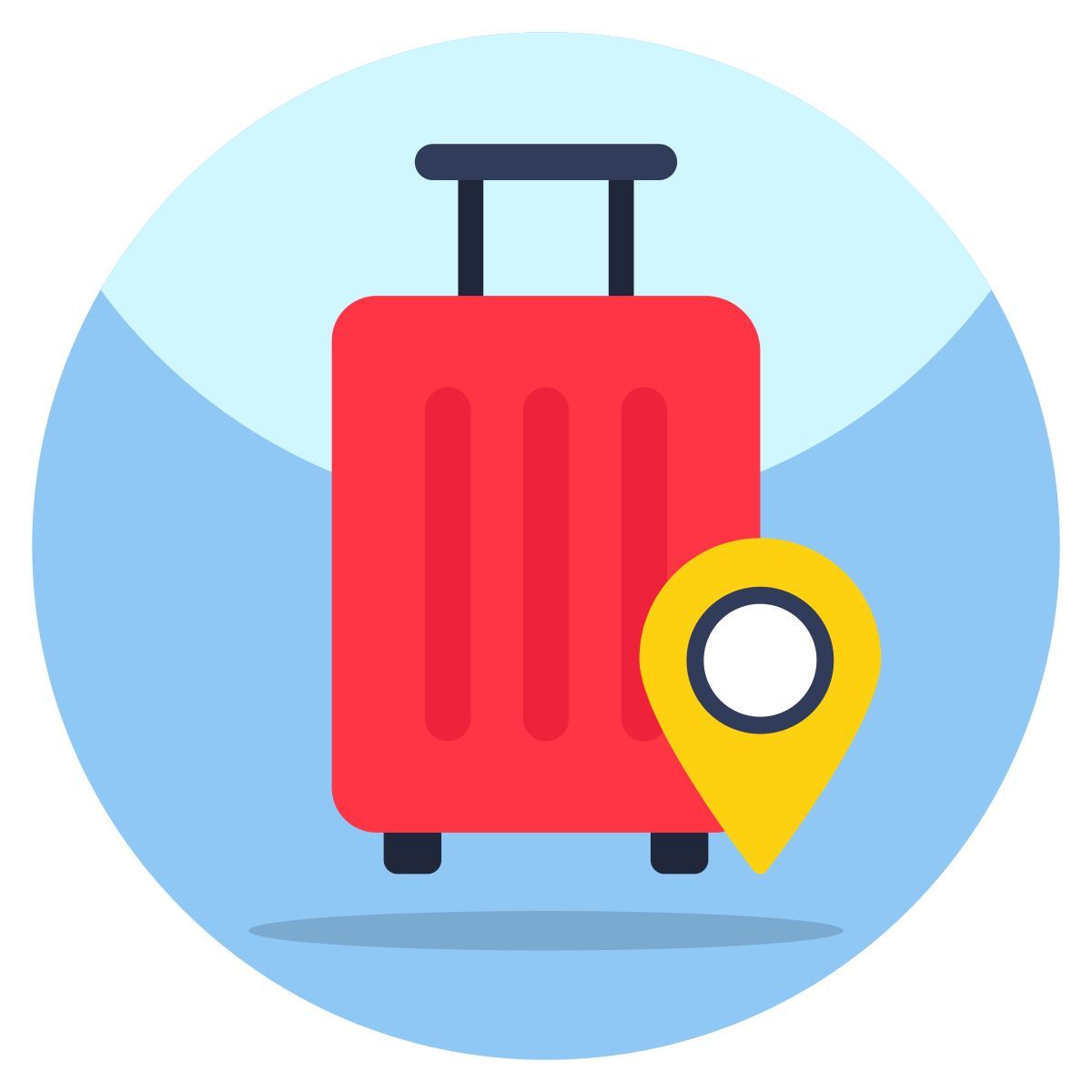 travel bag location icon