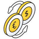 external Dollar-to-Euro-shopping-and-commerce-flat-icons-vectorslab icon