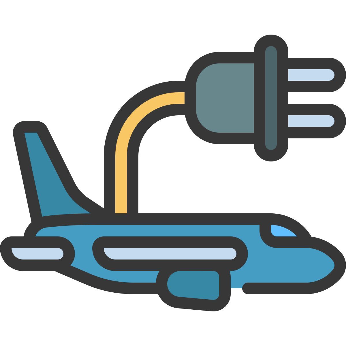 electric airplane icon