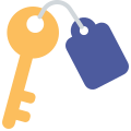 external keychain-keys-and-locks-flat-flat-juicy-fish icon