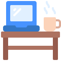 external workspace-home-office-flat-flat-juicy-fish icon