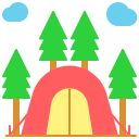 external tent-travel-and-vacation-flat-kendis-lasman icon