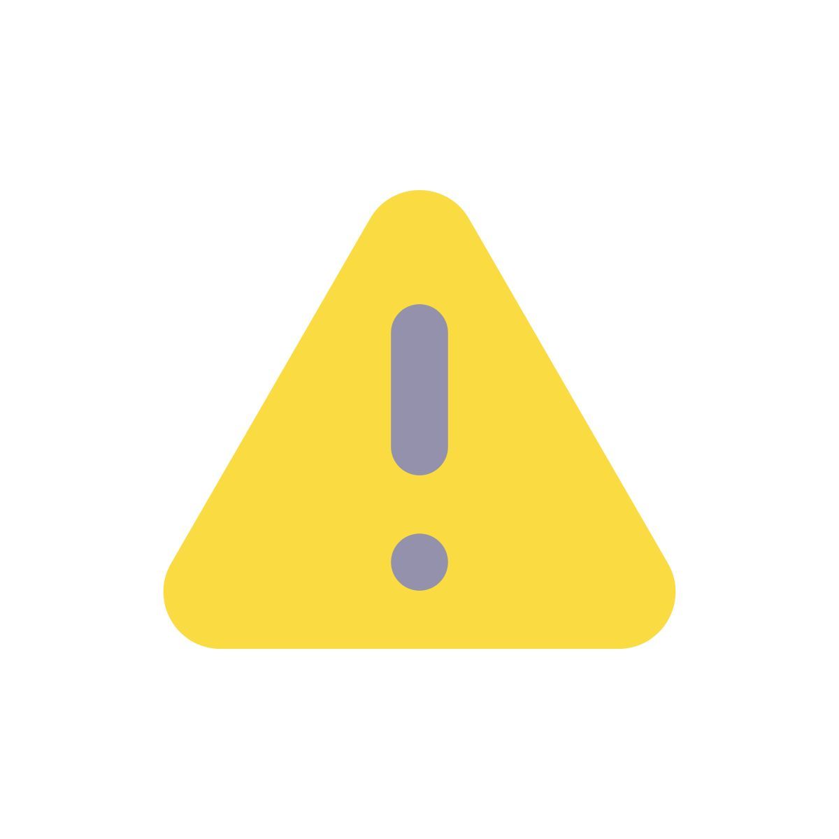 triangle shaped caution sign icon
