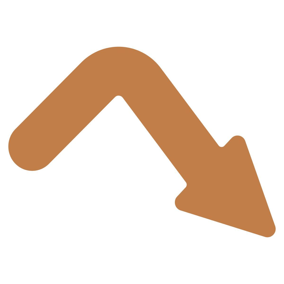 curvy downward arrow icon