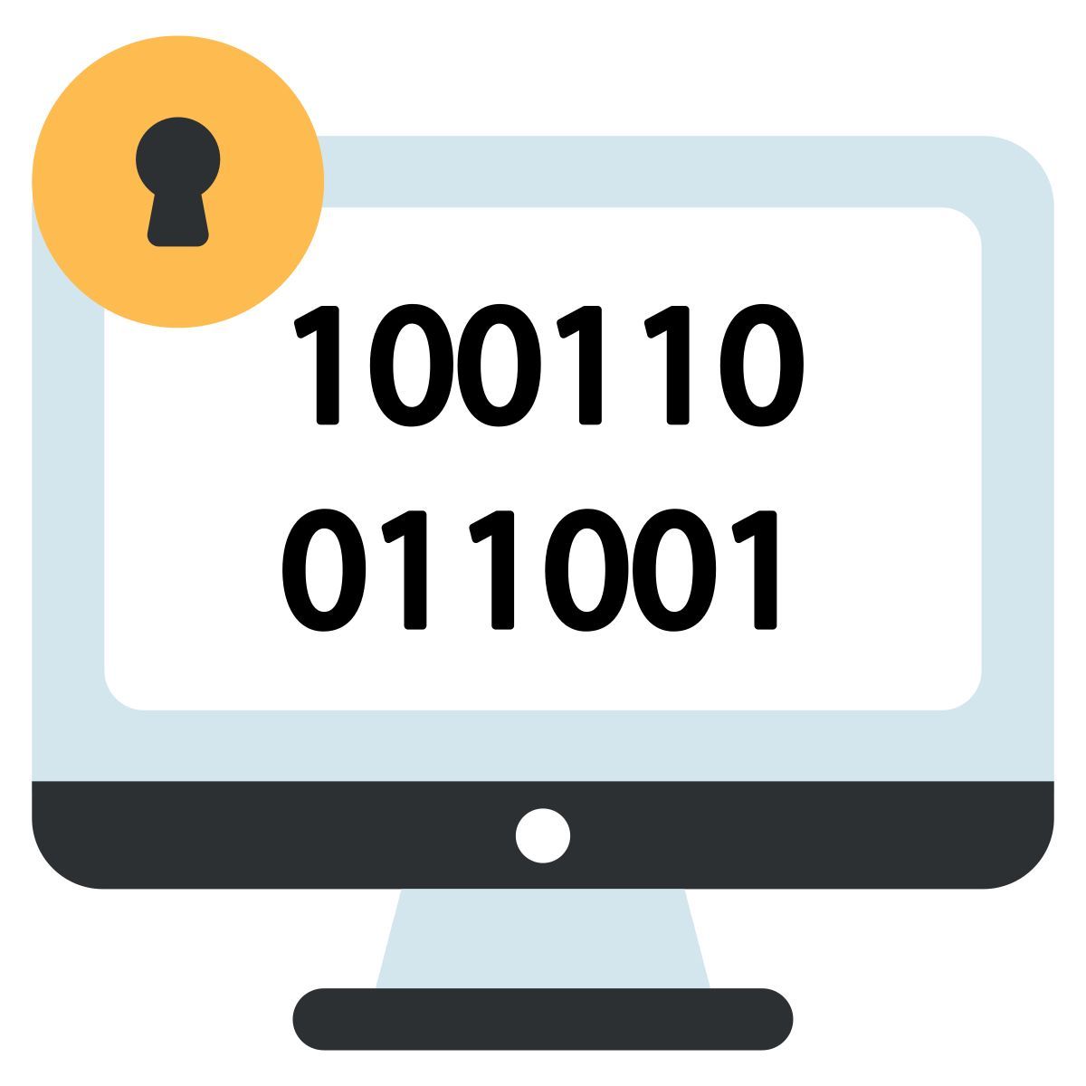 secure binary data icon