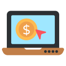 external pay-per-click-currency-note-and-coins-flat-vol-2-vectorslab icon