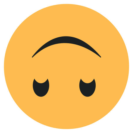 upside down face emoji icon in Flat Vol 2 Style