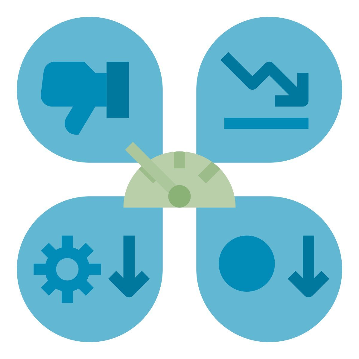 negative kpi icon icon