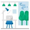 external office-work-from-home-flat-wichaiwi icon