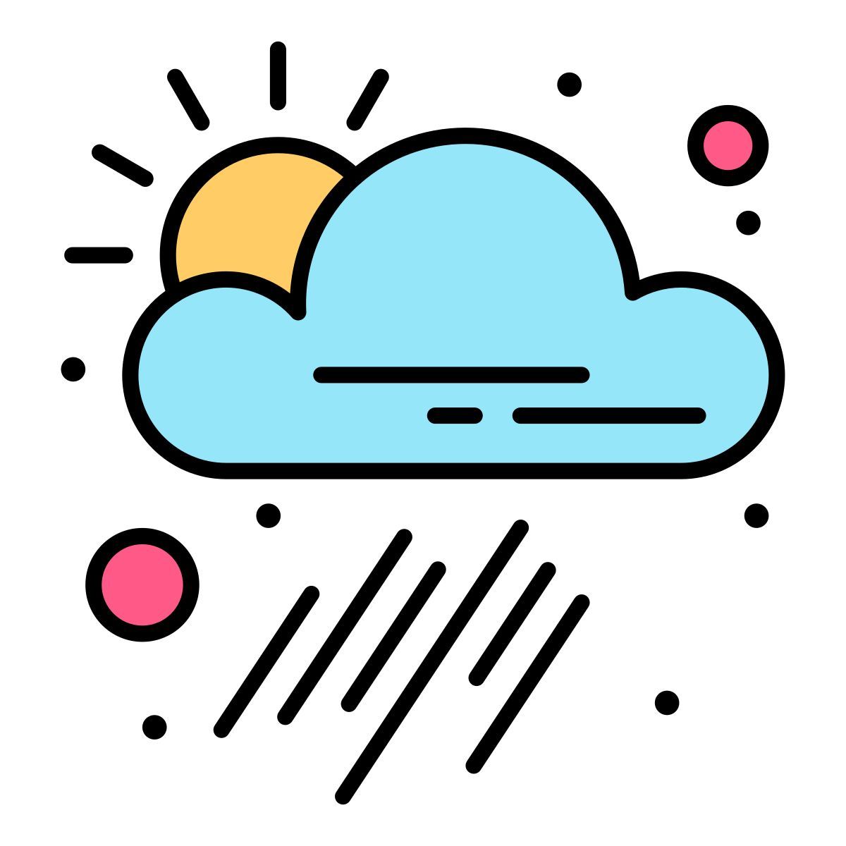 nuages et soleil icon