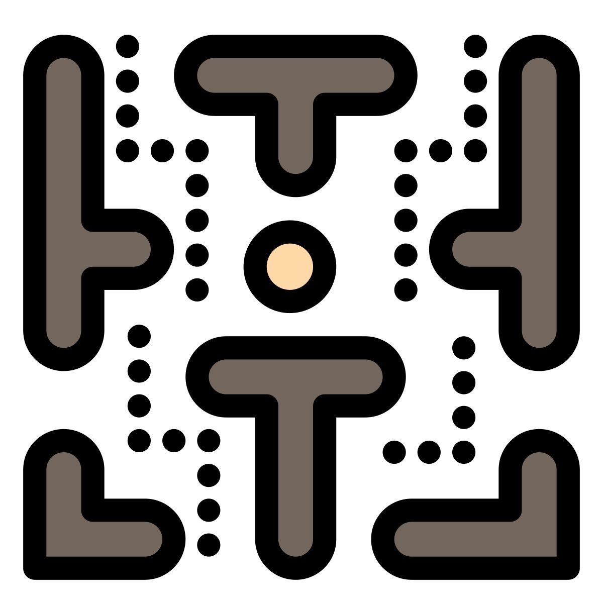 외부 미로 아케이드 플랫아트 아이콘 선형 색상 플랫아트아이콘 icon