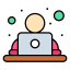 external office-worker-work-from-home-flatart-icons-lineal-color-flatarticons icon