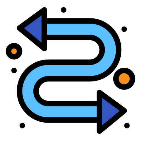 Two Arrows icon in Flatart Icons Lineal Color Style