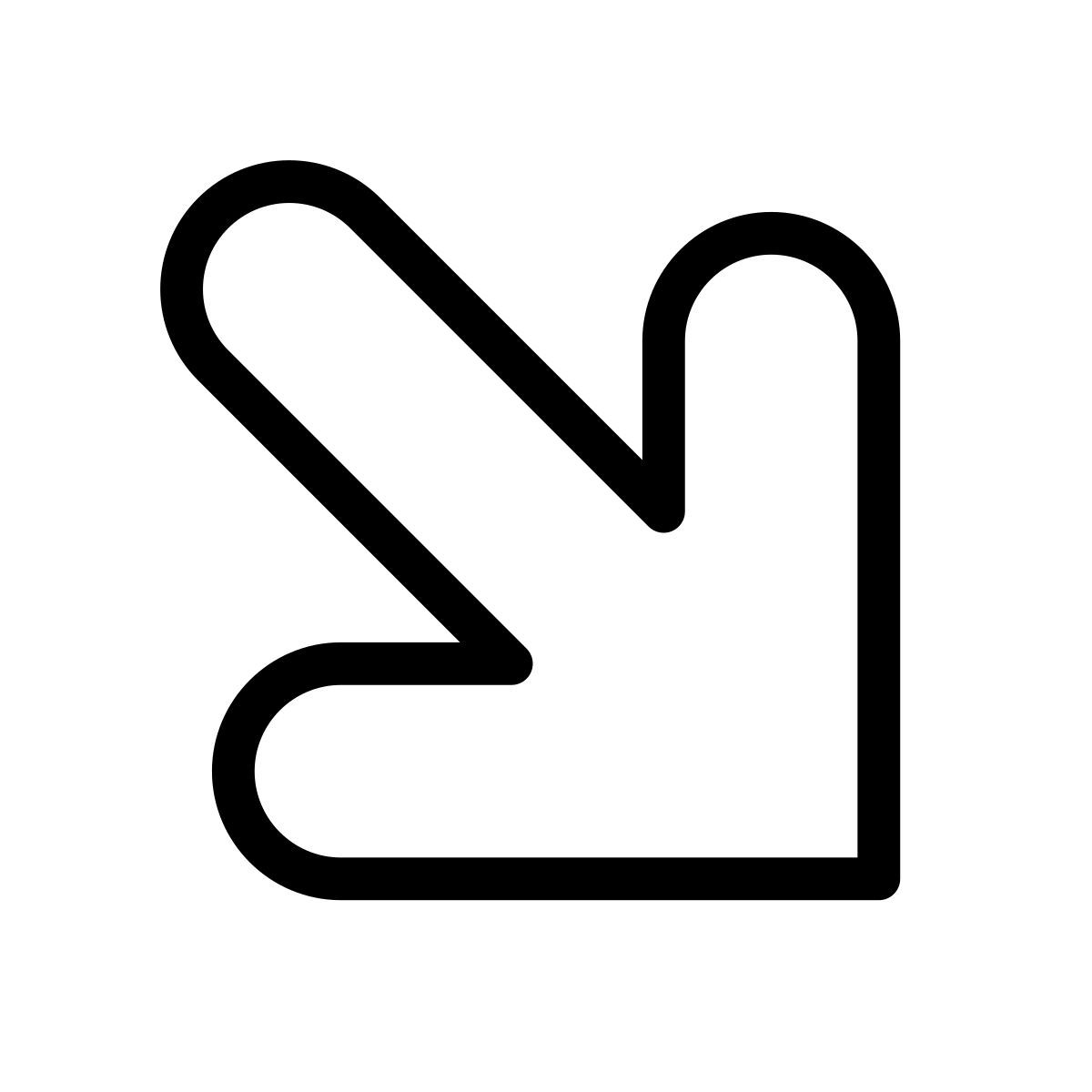 down right arrow icon