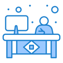 external employee-work-from-home-flatarticons-blue-flatarticons icon