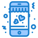 external mobile-phone-valentines-day-flatarticons-blue-flatarticons icon