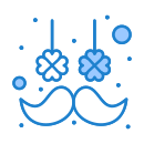 external moustache-saint-patrick-flatarticons-blue-flatarticons icon